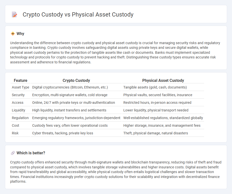 Crypto Custody vs Physical Asset Custody in Banking