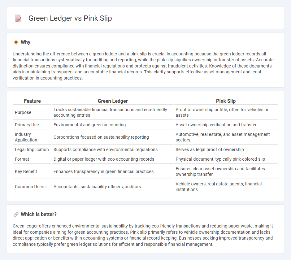 Green Ledger vs Pink Slip in Accounting