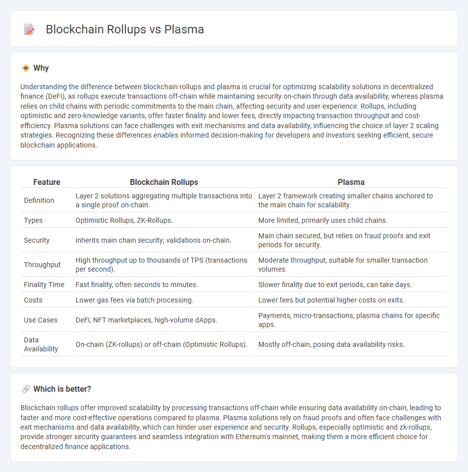 Blockchain Rollups vs Plasma in Finance
