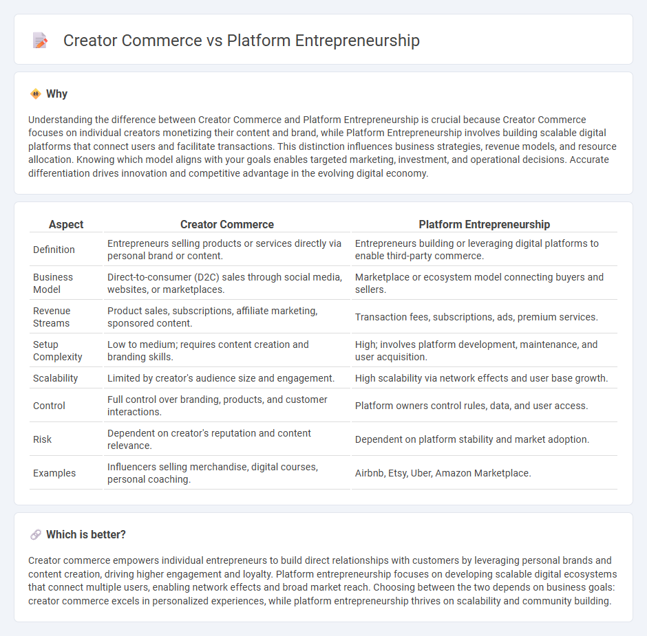 Creator Commerce vs Platform Entrepreneurship in Entrepreneurship