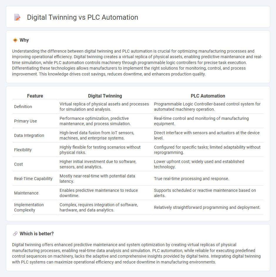 Digital Twinning vs Plc Automation in Manufacturing