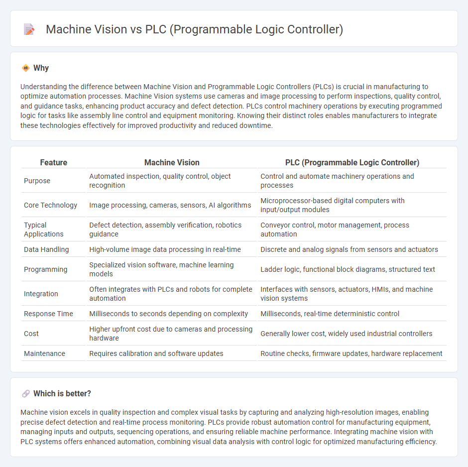 Machine Vision vs Plc (Programmable Logic Controller) in Manufacturing