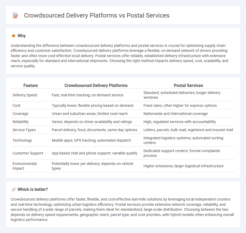 Crowdsourced Delivery Platforms vs Postal Services in Logistics