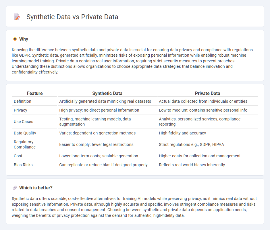 Synthetic Data vs Private Data in Technology