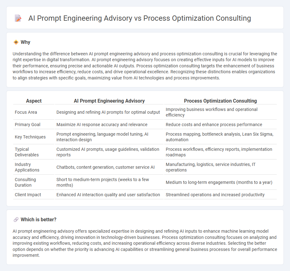 Ai Prompt Engineering Advisory vs Process Optimization Consulting in Consulting