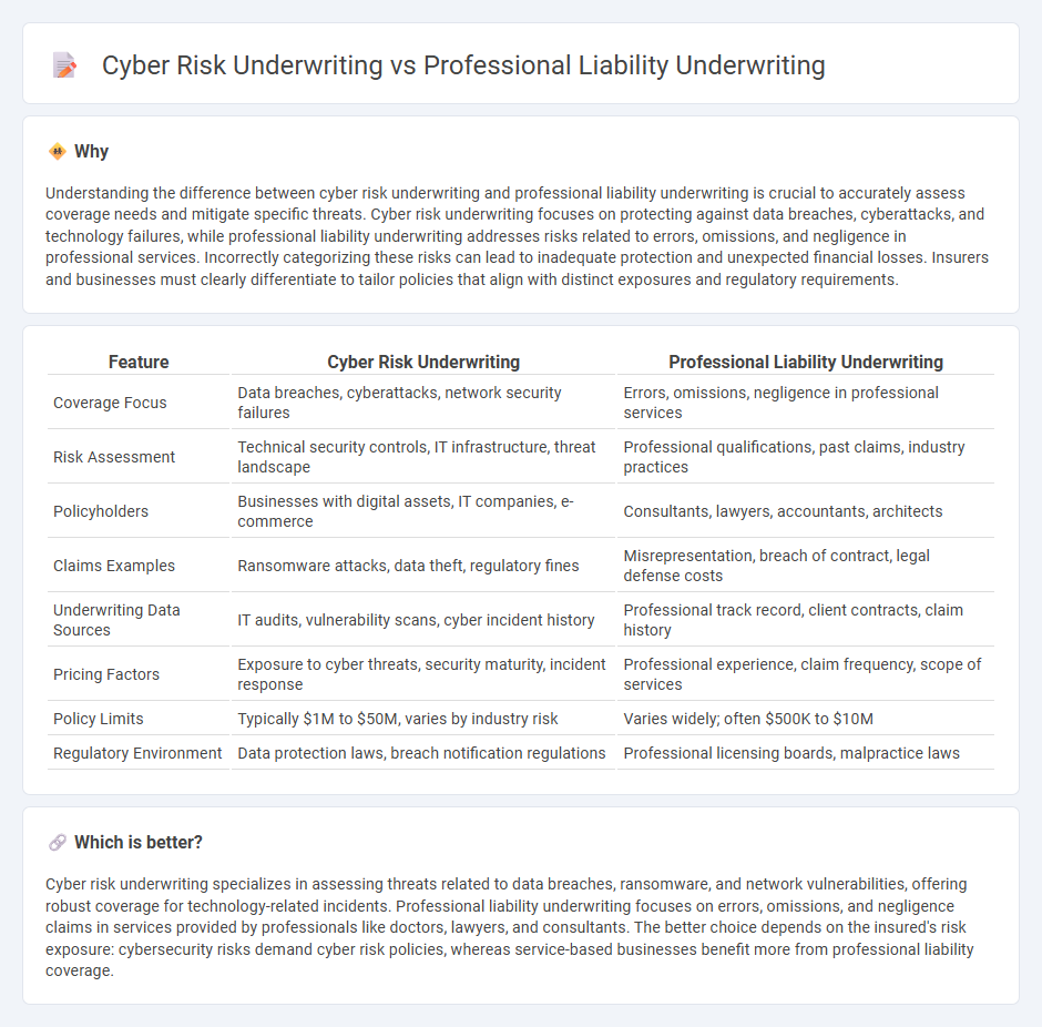 Cyber Risk Underwriting vs Professional Liability Underwriting in Insurance