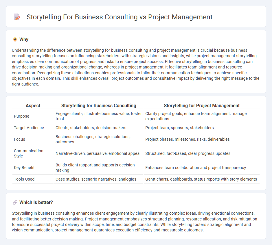 Storytelling For Business Consulting vs Project Management in Consulting