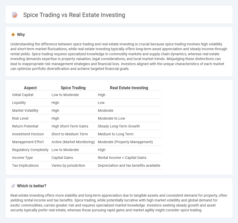 Spice Trading vs Real Estate Investing in Investment