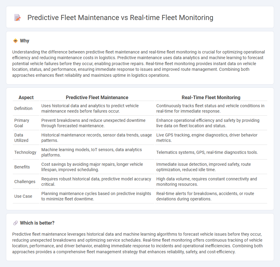Predictive Fleet Maintenance vs Real-Time Fleet Monitoring in Logistics