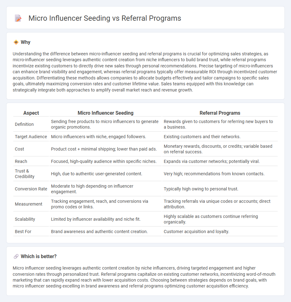 Micro Influencer Seeding vs Referral Programs in Sales