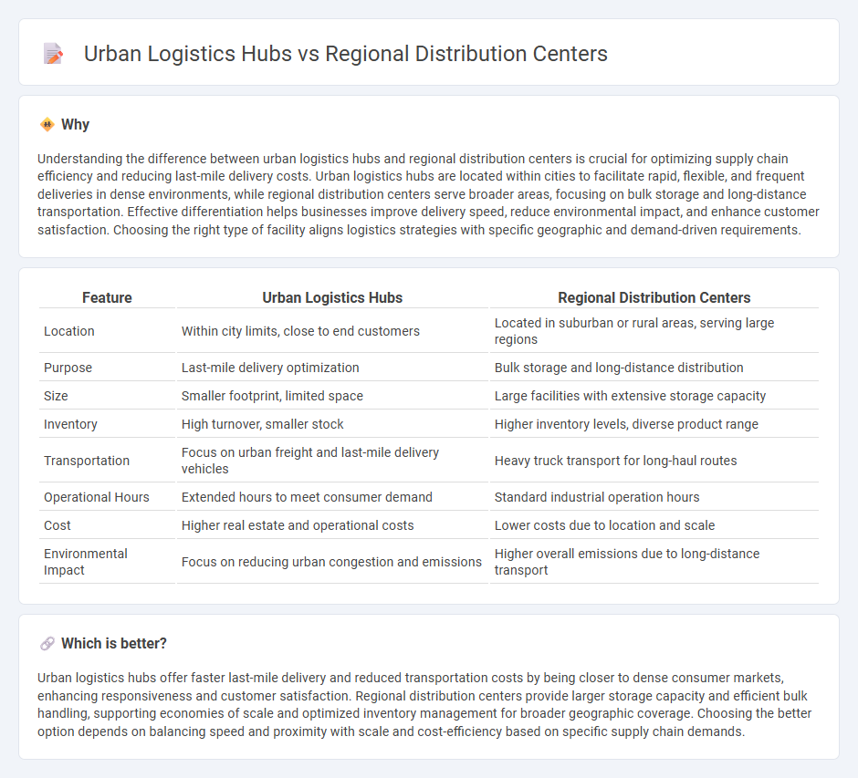 Urban Logistics Hubs vs Regional Distribution Centers in Logistics