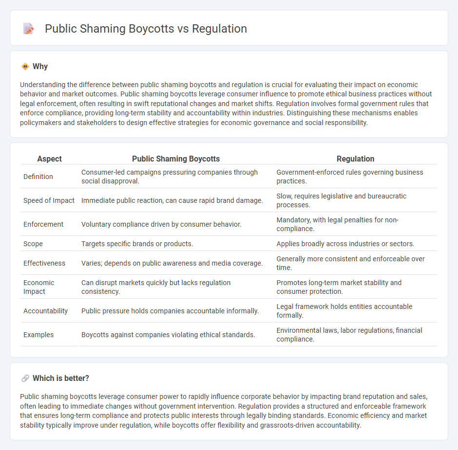 Public Shaming Boycotts vs Regulation in Economy