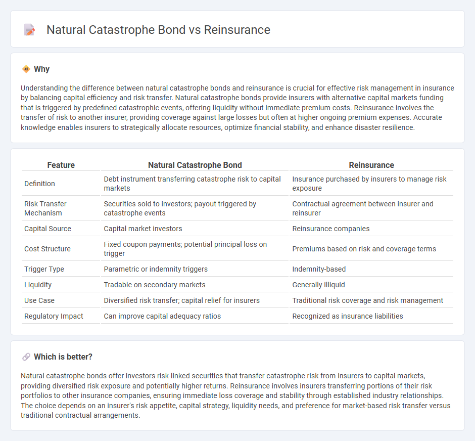 Natural Catastrophe Bond vs Reinsurance in Insurance