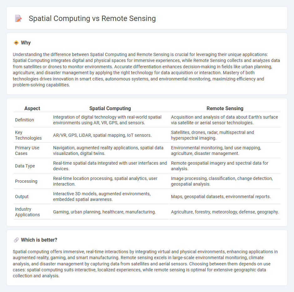 Spatial Computing vs Remote Sensing in Technology