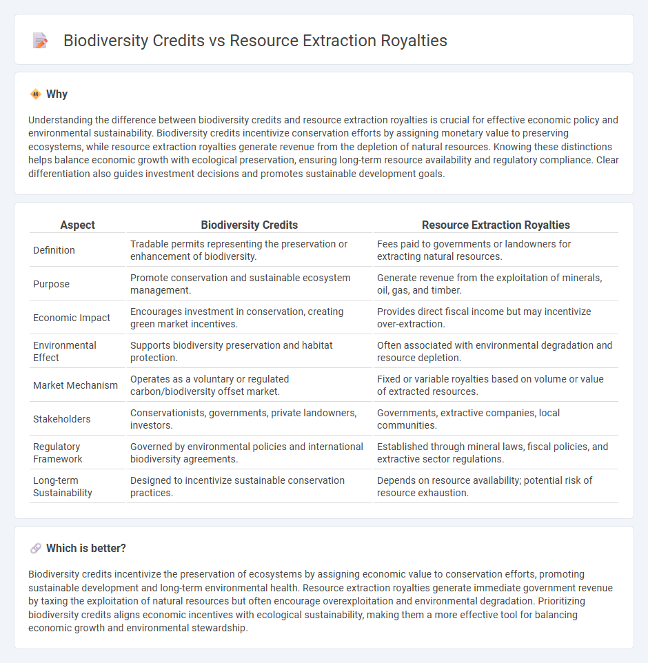 Biodiversity Credits vs Resource Extraction Royalties in Economy