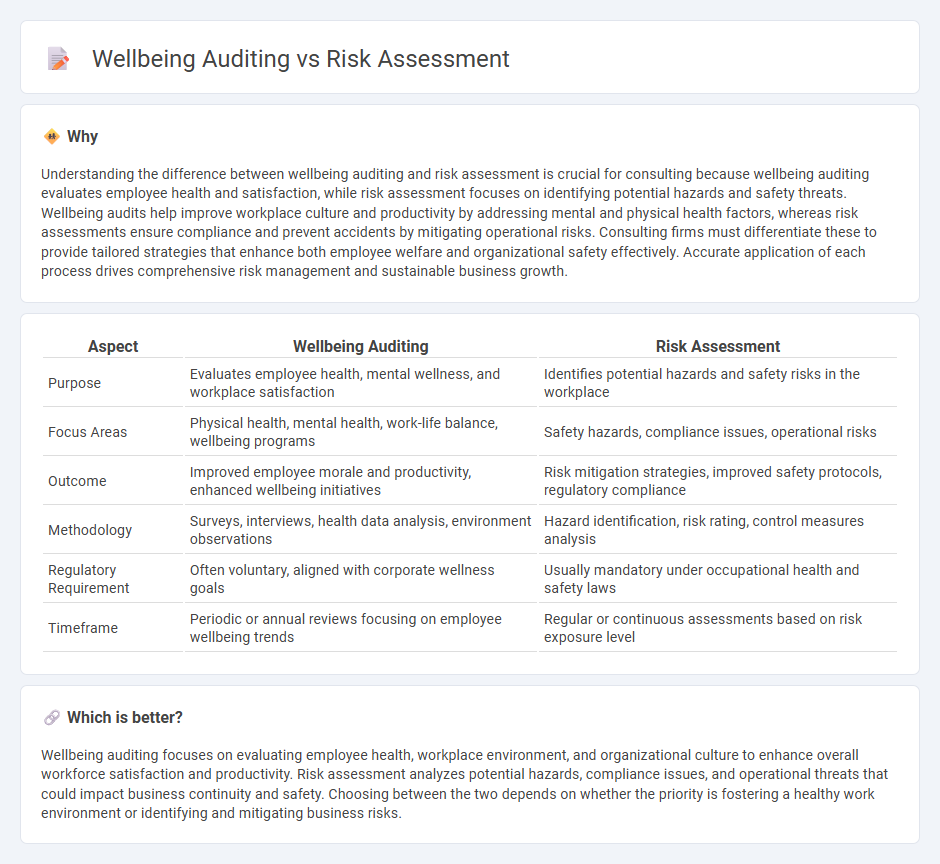 Wellbeing Auditing vs Risk Assessment in Consulting