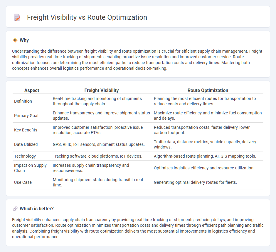 Freight Visibility vs Route Optimization in Logistics