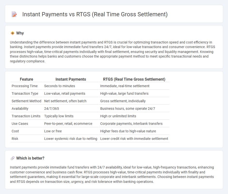 Instant Payments vs Rtgs (Real Time Gross Settlement) in Banking