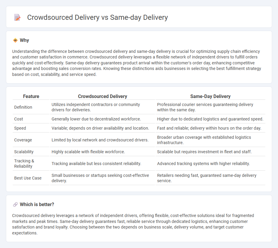 Crowdsourced Delivery vs Same-Day Delivery in Commerce