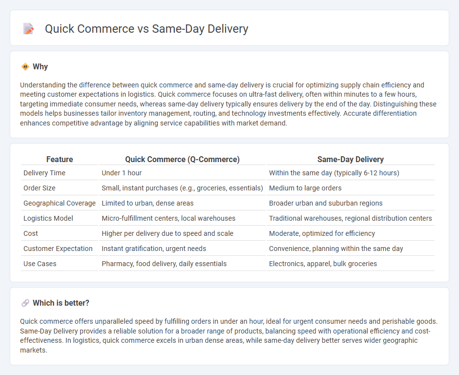 Quick Commerce vs Same-Day Delivery in Logistics
