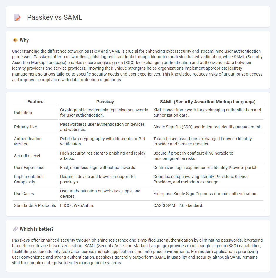 Passkey vs Saml in Technology