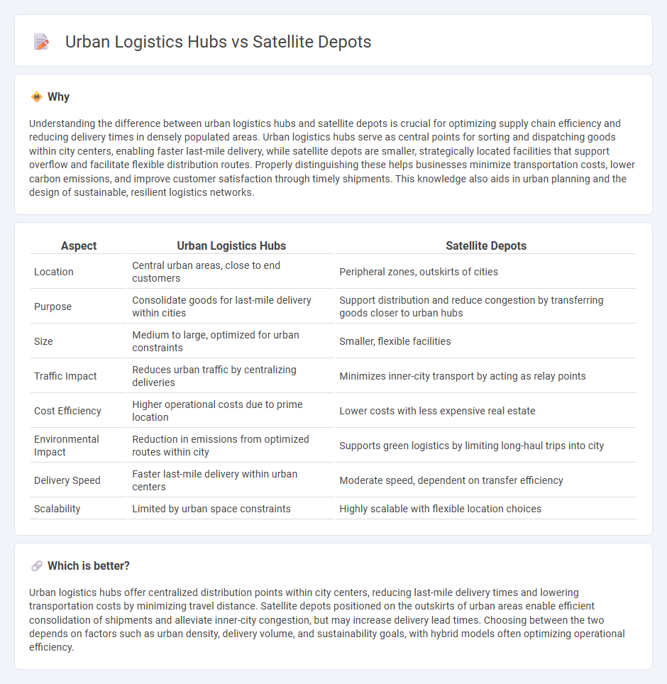 Urban Logistics Hubs vs Satellite Depots in Logistics