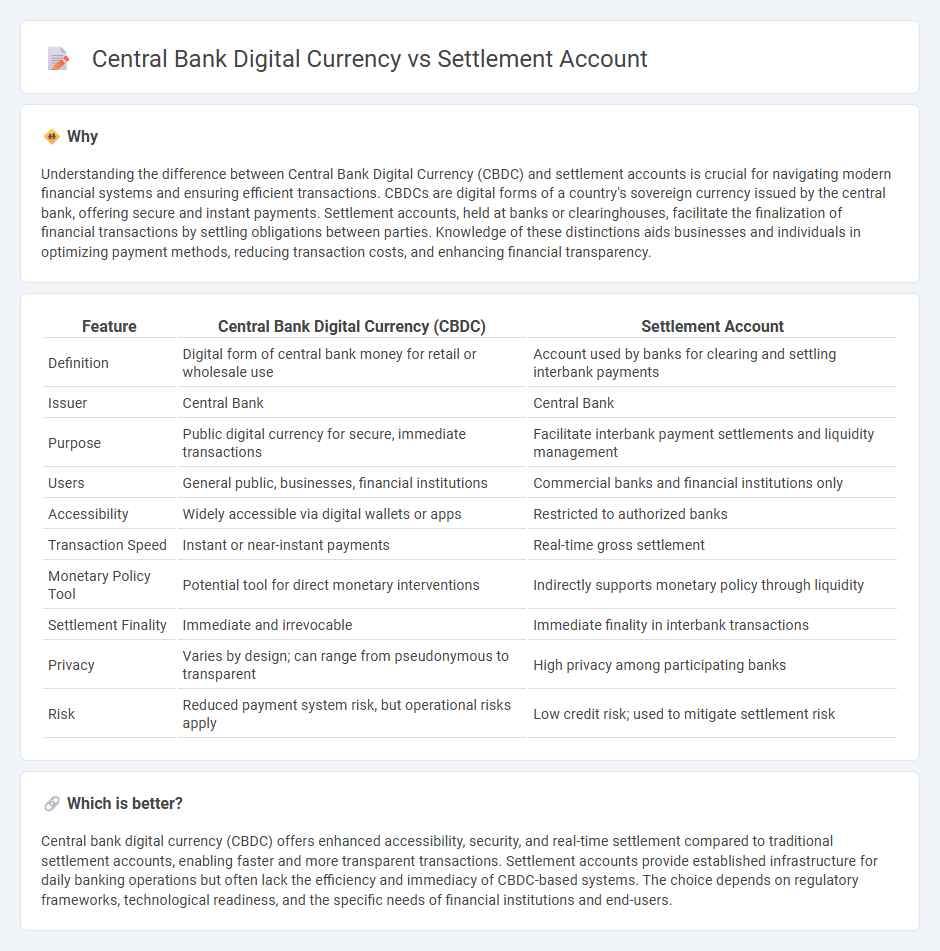 Central Bank Digital Currency vs Settlement Account in Banking