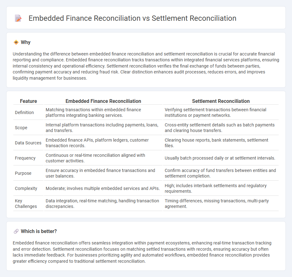 Embedded Finance Reconciliation vs Settlement Reconciliation in Accounting