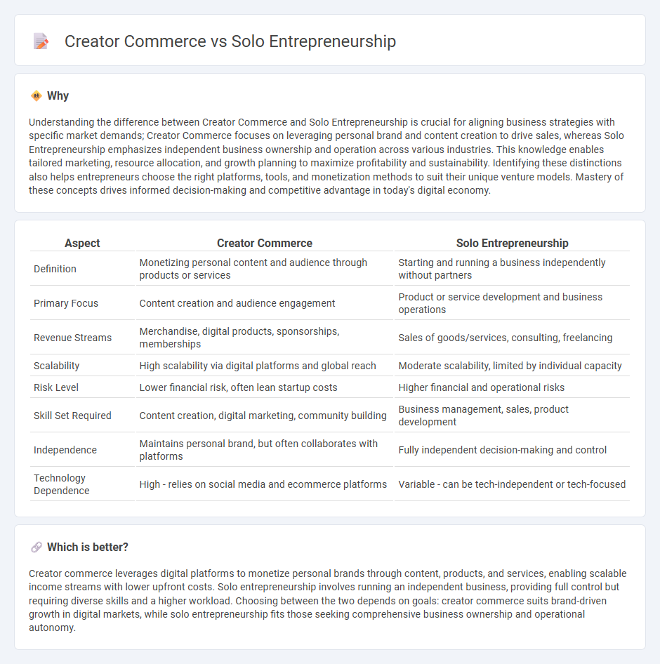Creator Commerce vs Solo Entrepreneurship in Entrepreneurship