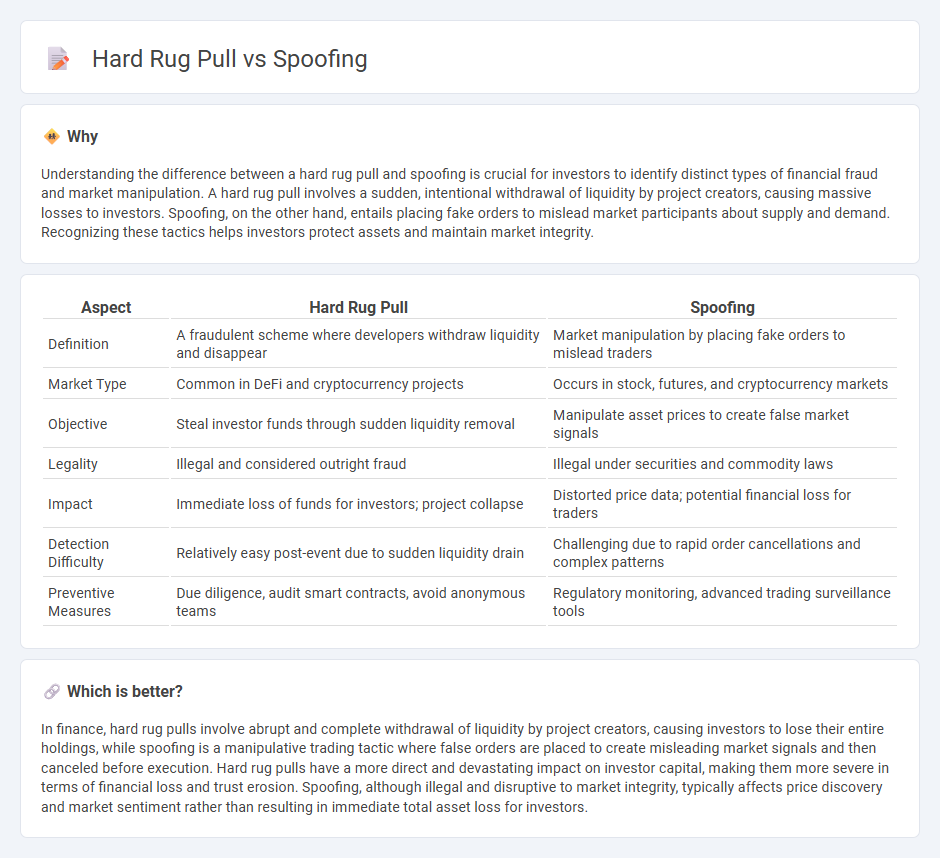 Hard Rug Pull vs Spoofing in Finance