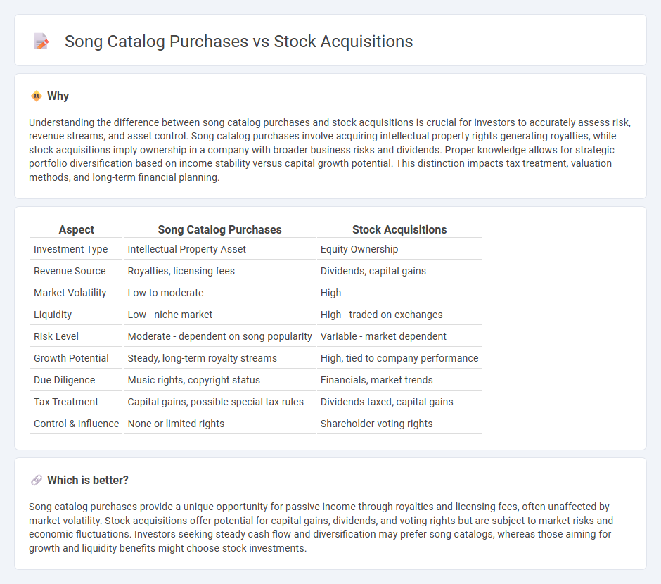 Song Catalog Purchases vs Stock Acquisitions in Investment