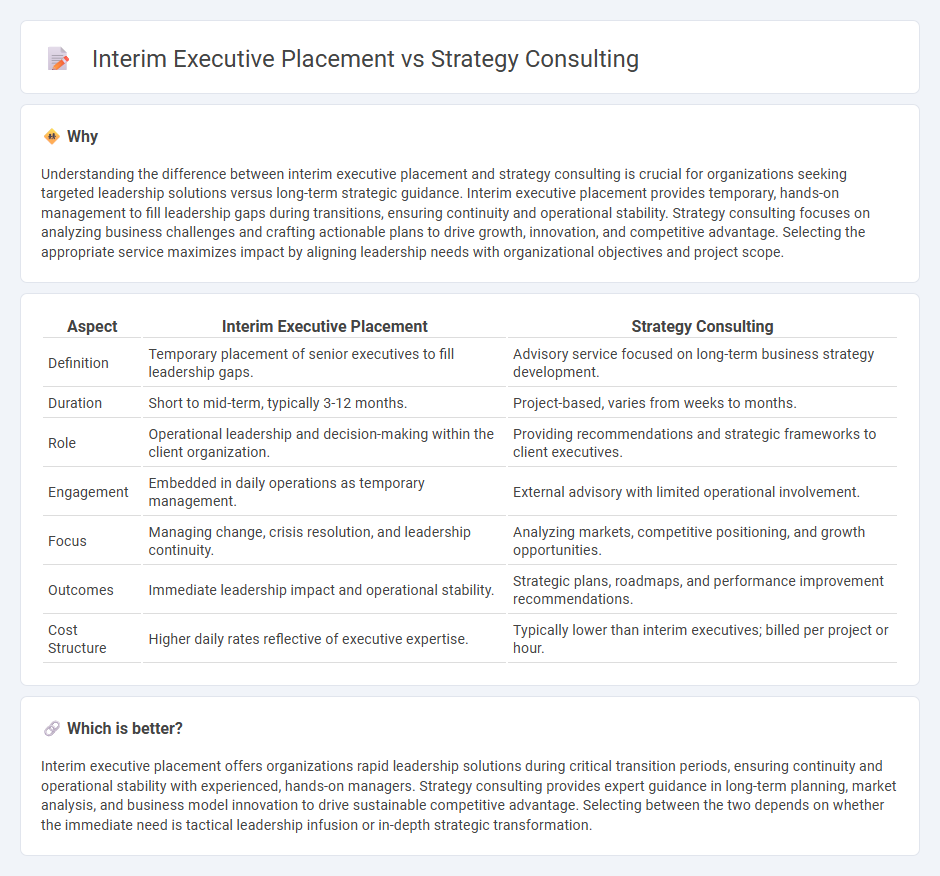 Interim Executive Placement vs Strategy Consulting in Consulting