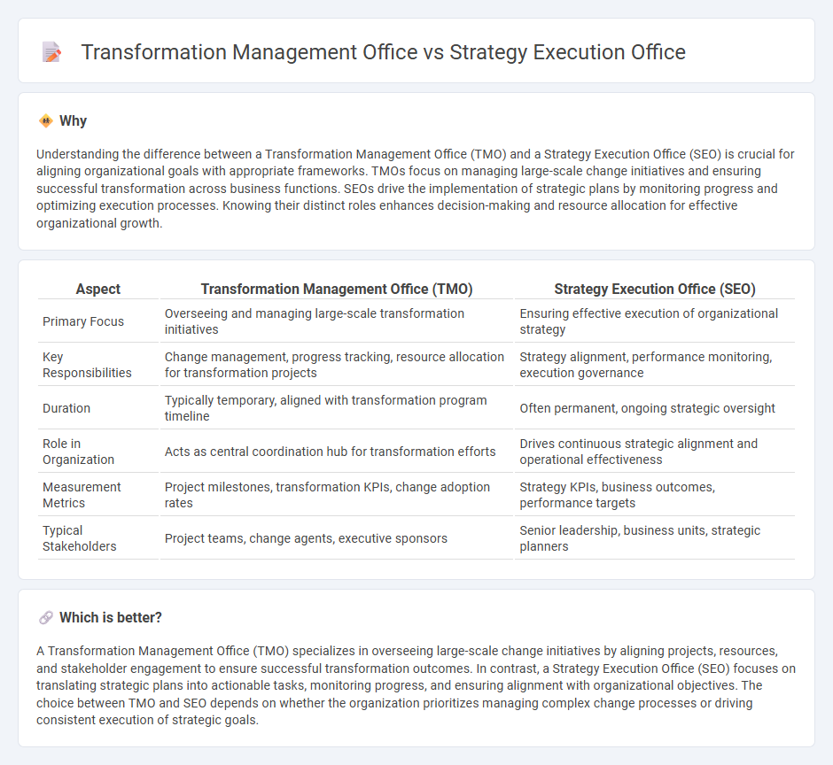 Transformation Management Office vs Strategy Execution Office in Consulting