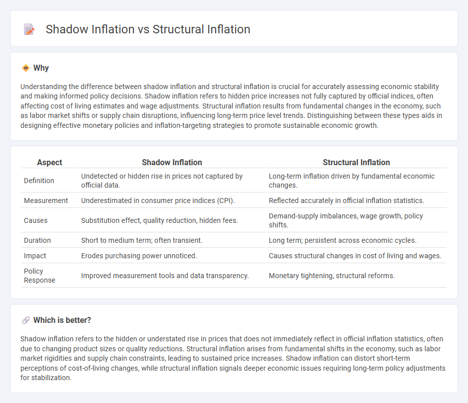 Shadow Inflation vs Structural Inflation in Economy
