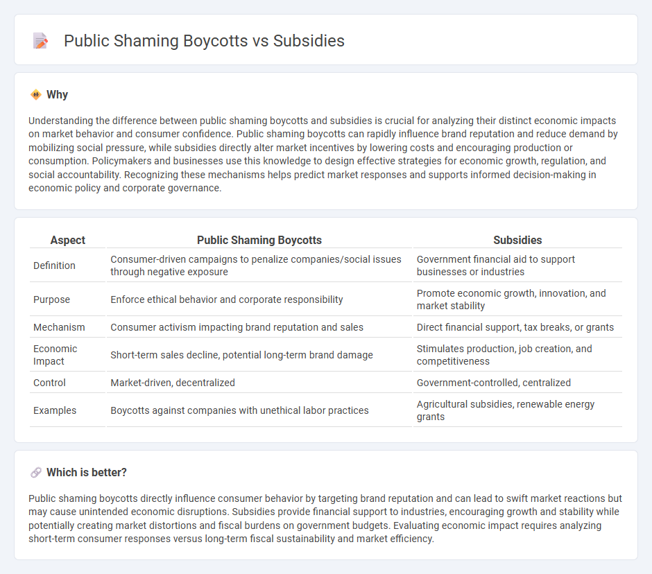 Public Shaming Boycotts vs Subsidies in Economy