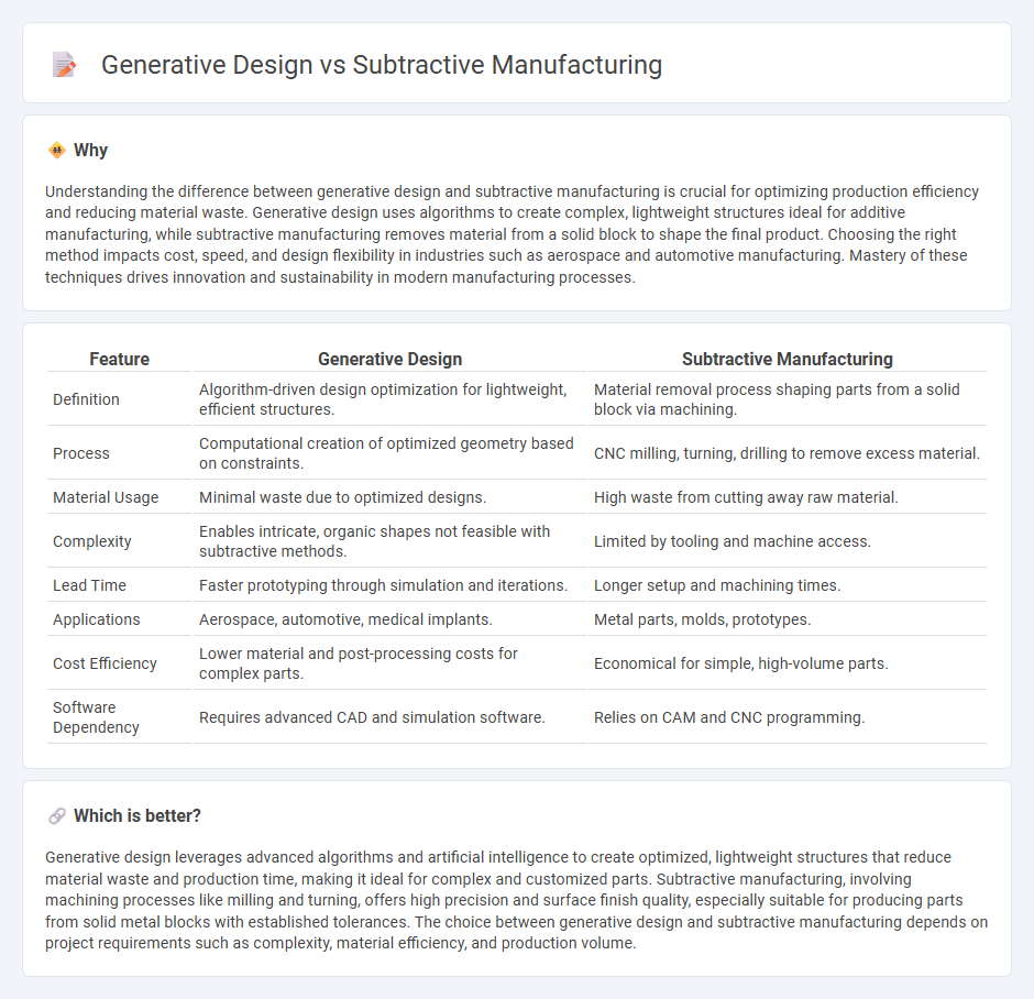 Generative Design vs Subtractive Manufacturing in Manufacturing