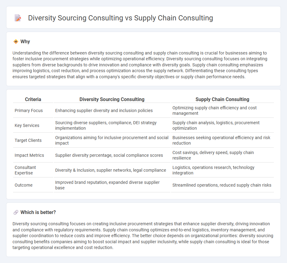 Diversity Sourcing Consulting vs Supply Chain Consulting in Consulting