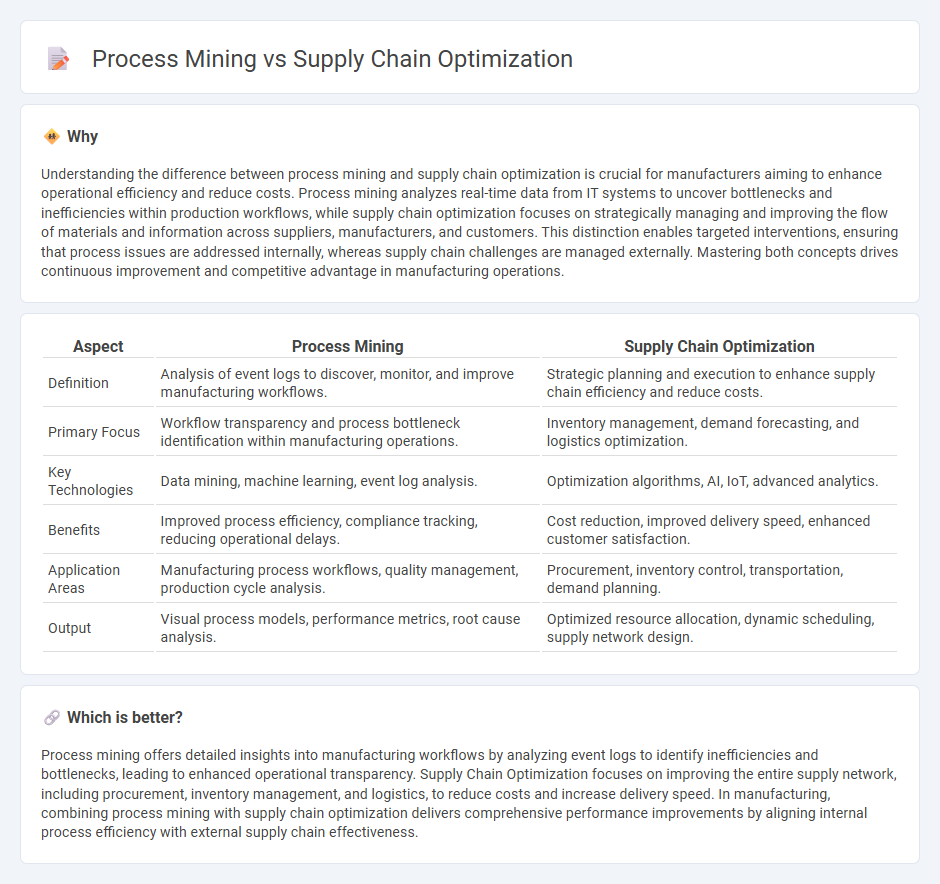 Process Mining vs Supply Chain Optimization in Manufacturing