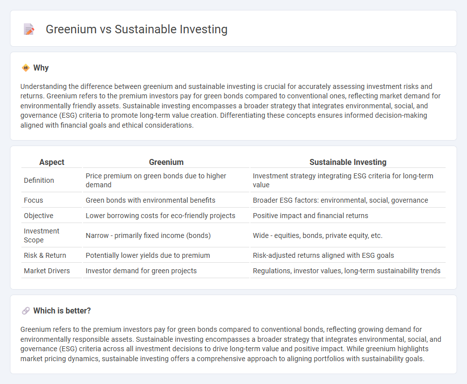 Greenium vs Sustainable Investing in Finance