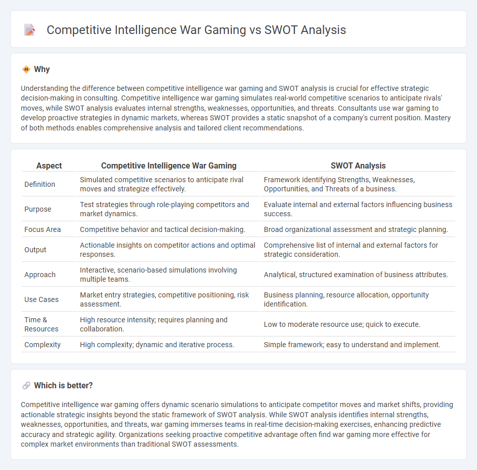 Competitive Intelligence War Gaming vs Swot Analysis in Consulting
