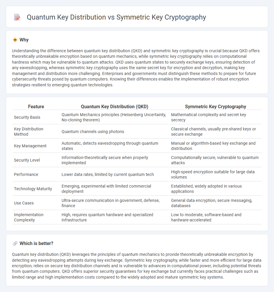 Quantum Key Distribution vs Symmetric Key Cryptography in Technology