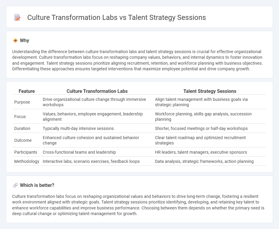 Culture Transformation Labs vs Talent Strategy Sessions in Consulting