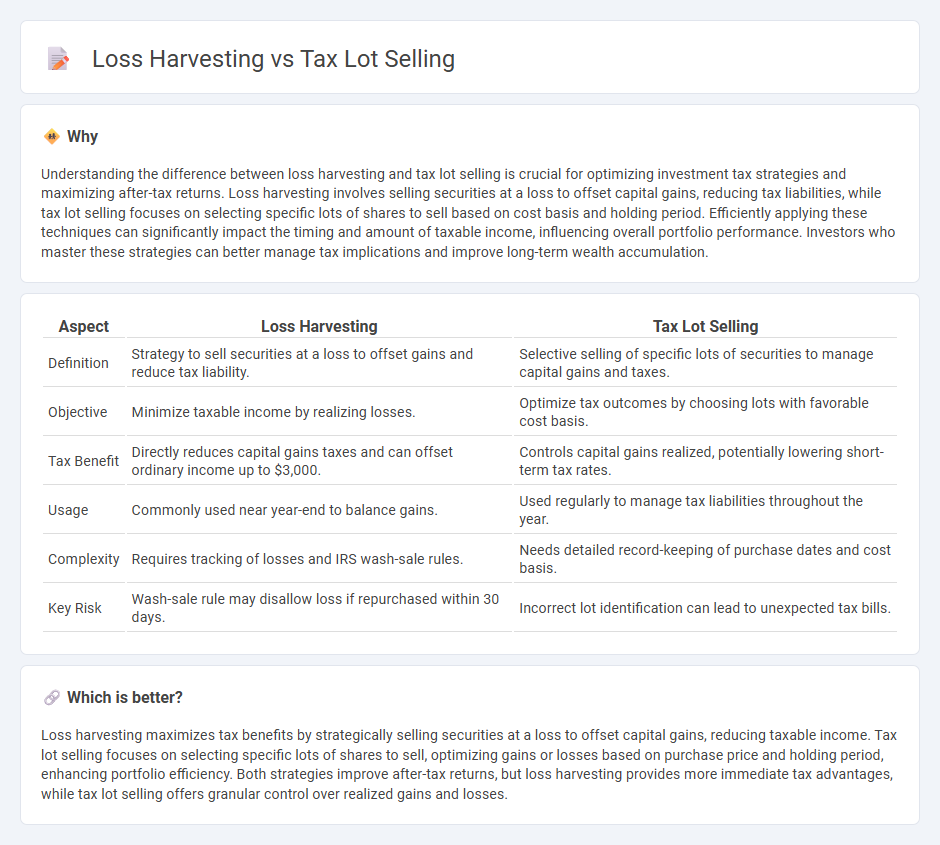 Loss Harvesting vs Tax Lot Selling in Finance