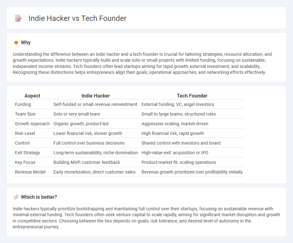 Indie Hacker vs Tech Founder in Entrepreneurship