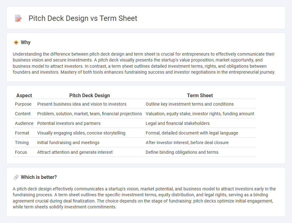 Pitch Deck Design vs Term Sheet in Entrepreneurship