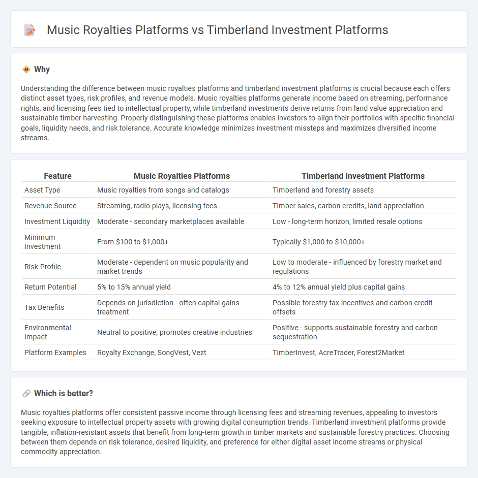 Music Royalties Platforms vs Timberland Investment Platforms in Investment