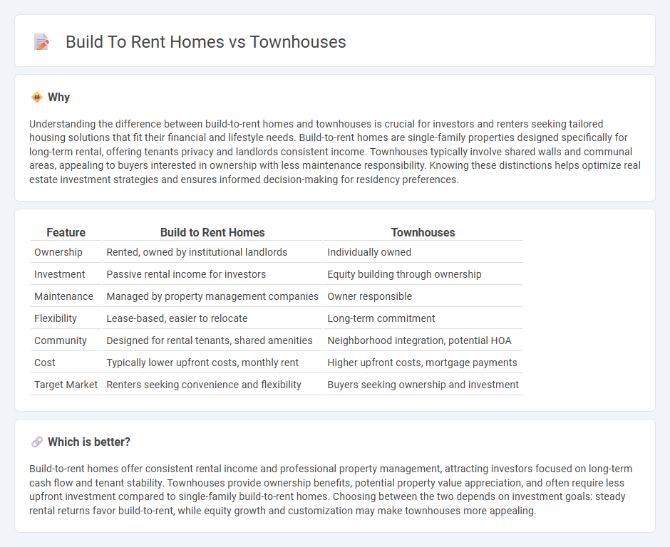 Build To Rent Homes vs Townhouses in Real Estate