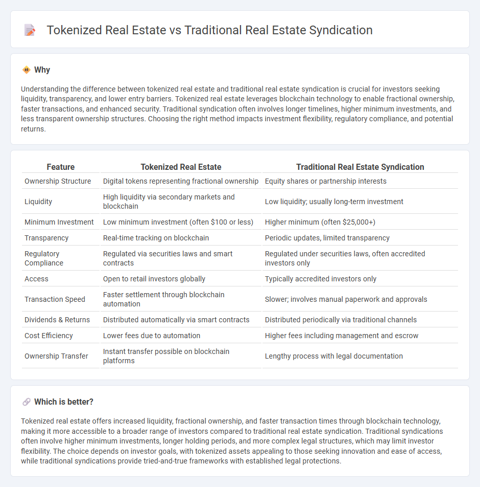 Tokenized Real Estate vs Traditional Real Estate Syndication in Real Estate