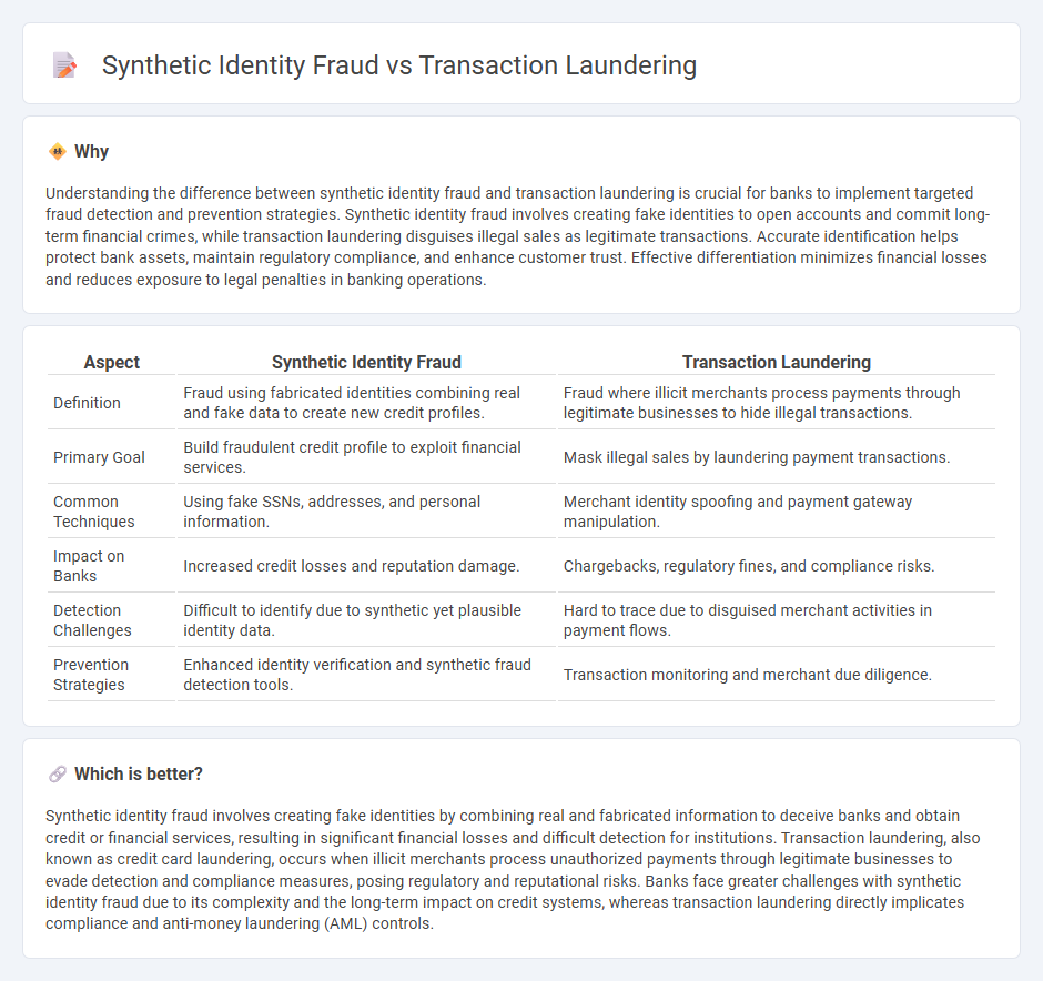 Synthetic Identity Fraud vs Transaction Laundering in Banking