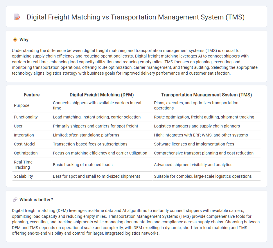 Digital Freight Matching vs Transportation Management System (Tms) in Logistics